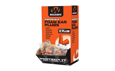 Walker's Ear Plug, Foam, Orange, 200 Individually Packaged Pairs per Box GWP-FOAMPLUG200BX