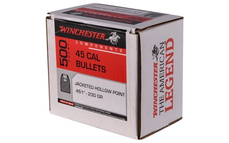 Winchester Ammunition 45 caliber (0.451'') 230gr jhp notched 500/box