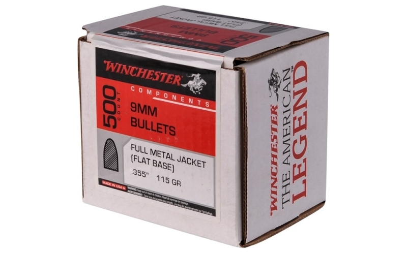 Winchester Ammunition 9mm (0.355'') 115gr fmj flat base 500/box